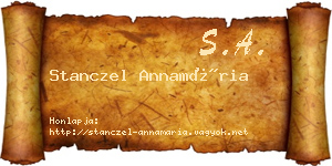 Stanczel Annamária névjegykártya